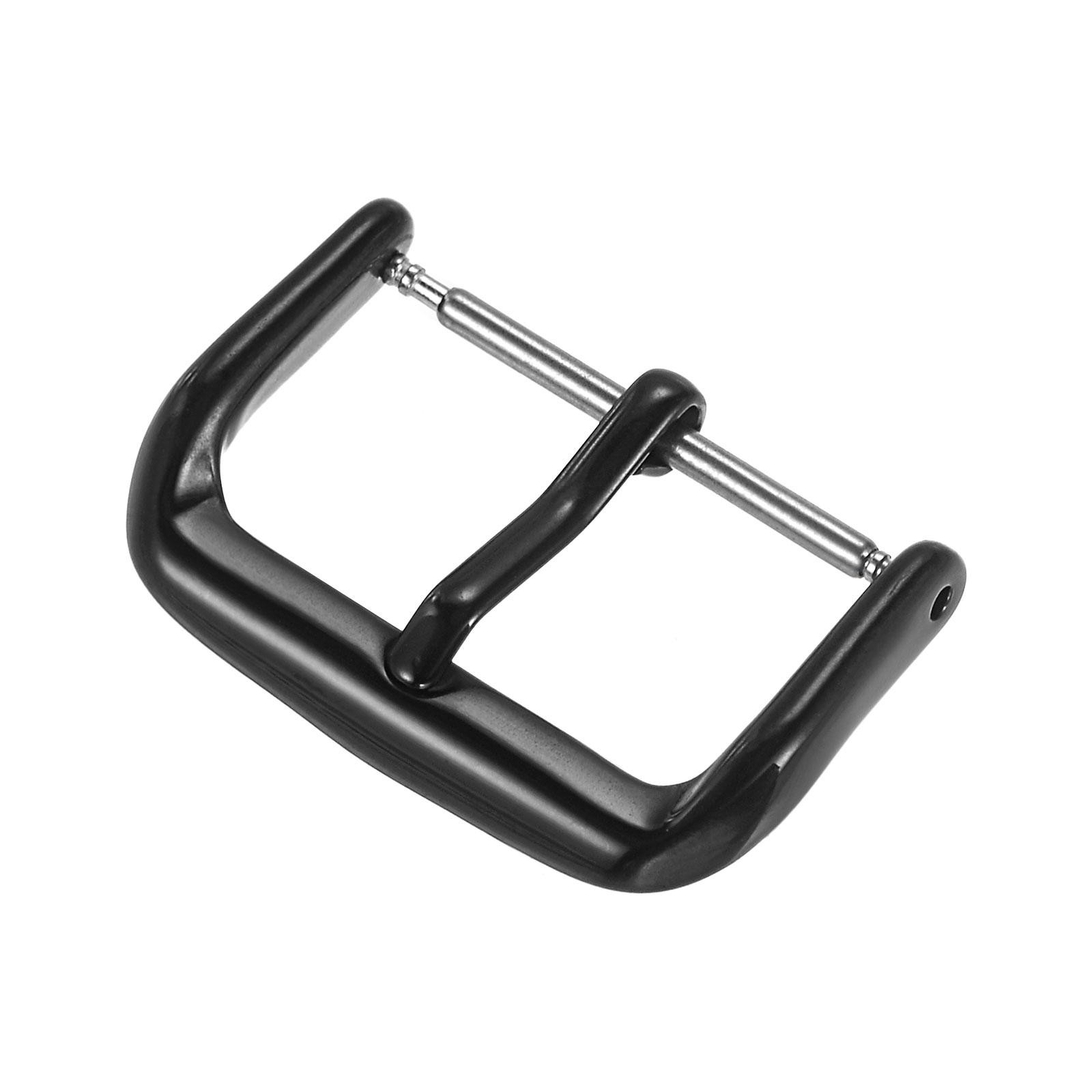 Watch SUS316 Polished PVD Buckle, Black for 20mm Width Watch Bands