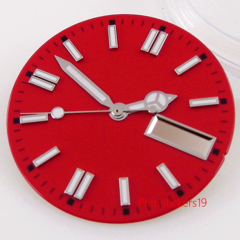 29mm Multicolor Watch Dial Face with Hands Fit NH36/NH36A Date Weekday Window