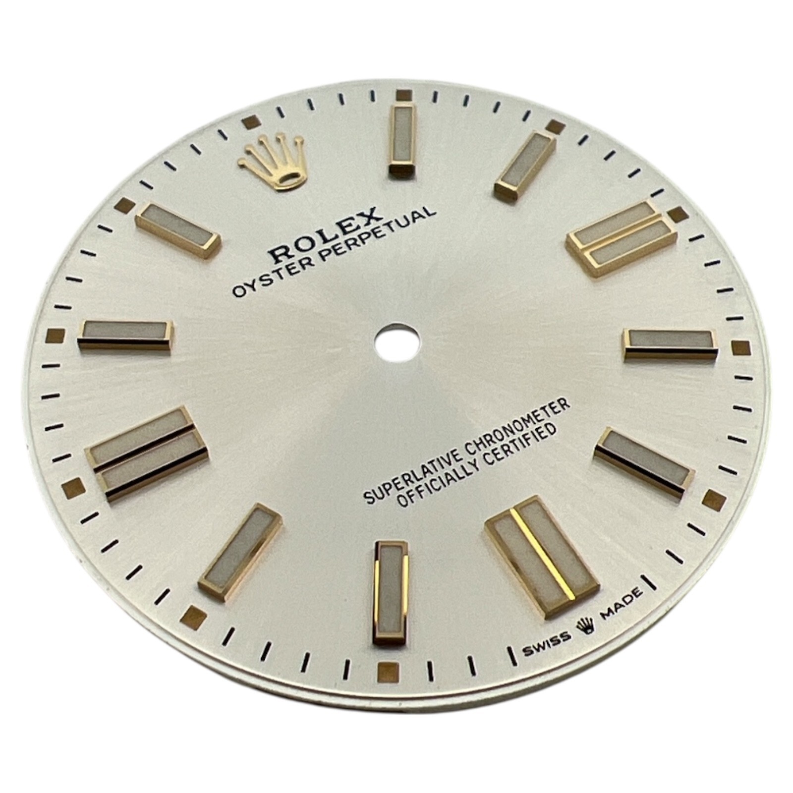 Genuine Rolex Oyster Perpetual 41mm Dial Silver & Gold 124300
