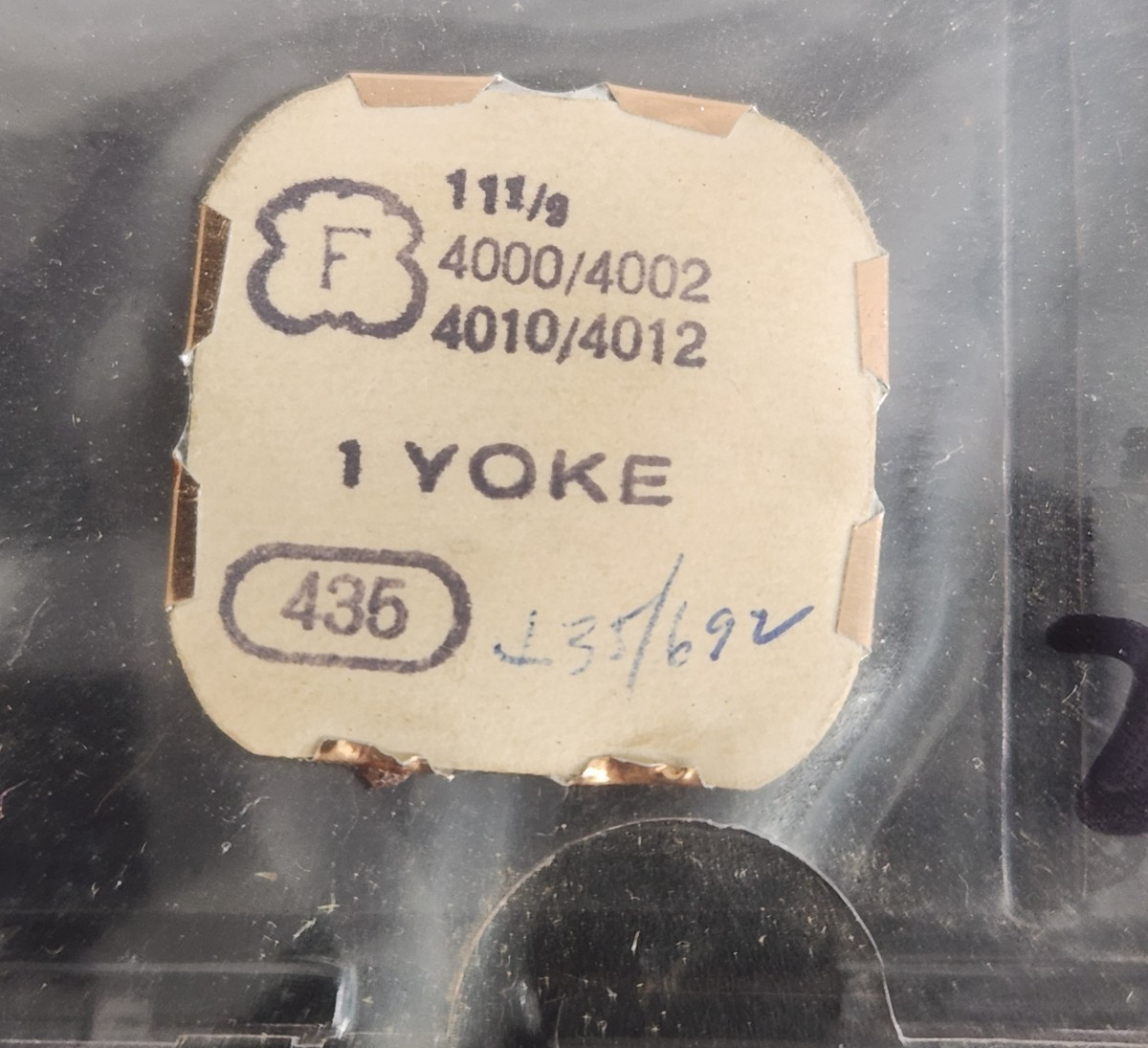 FHF Yoke (Part #435) Ebauches SA Swiss 4000 4002 4010 4012 Watch Movement NOS