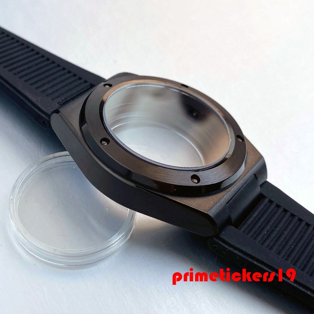 40mm Black PVD Watch Case+Band Sapphire Glass Fit for Engineer Style Watch Build