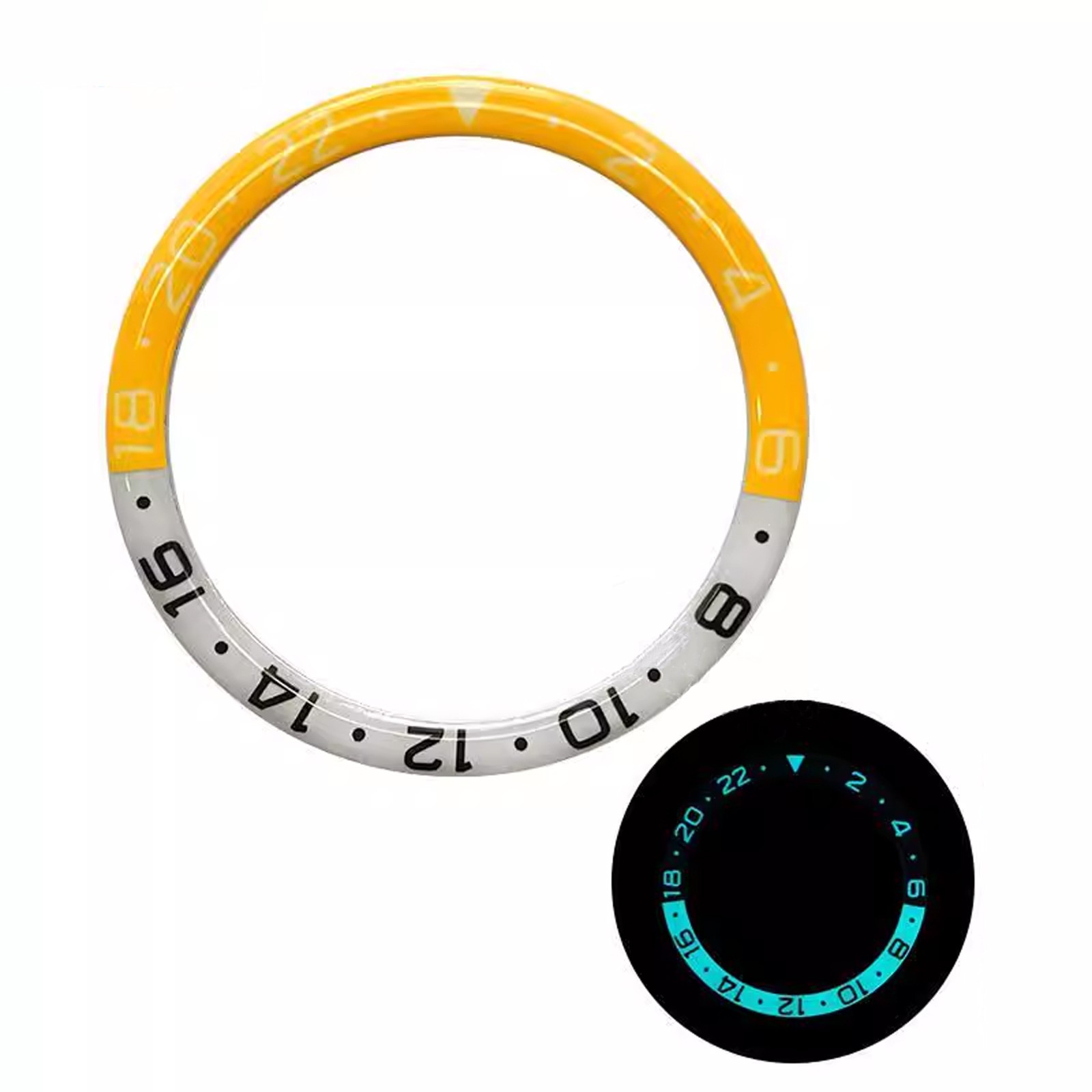 For SUB SKX007 SKX011 Blue Luminous Watch Bezel Insert Ring Outer Diameter 38MM