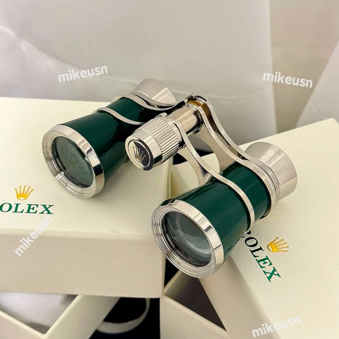 Hot Rolex Green Silver Opera Binoculars Collector Display VIP Gift Piece