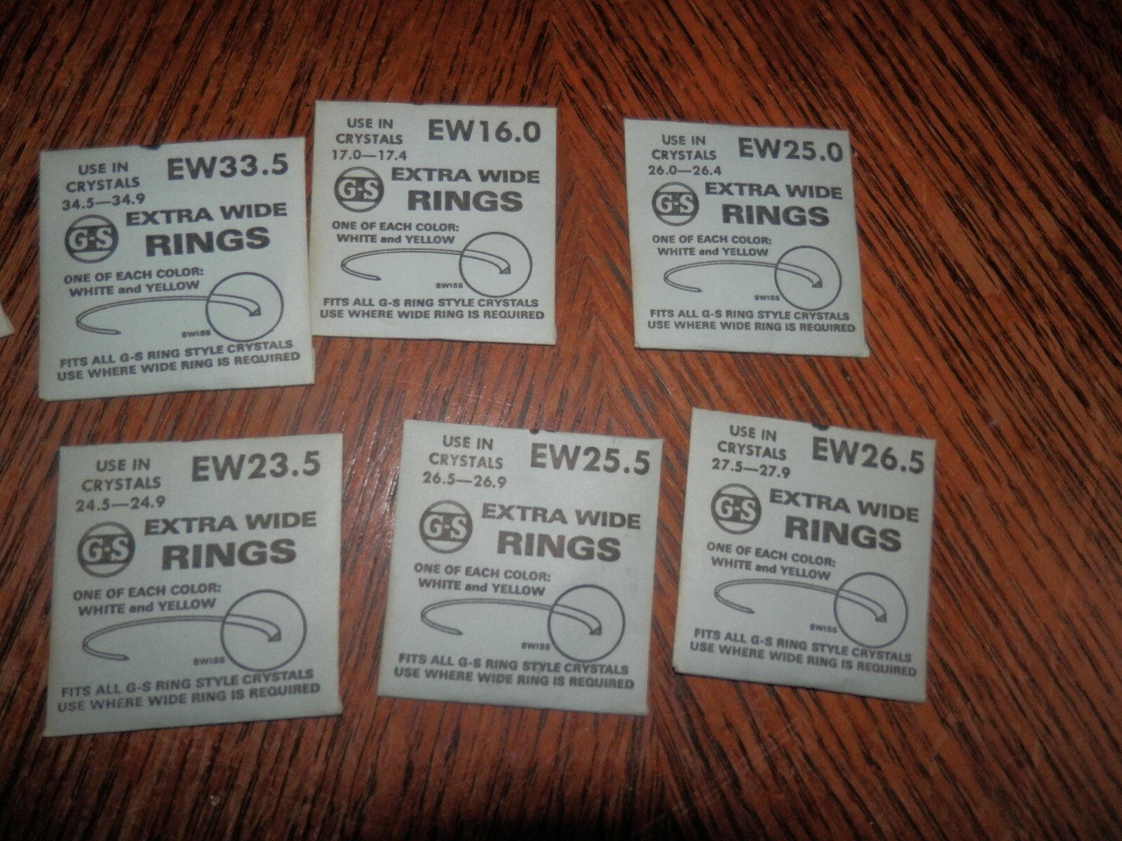 Extra Wide Watch Crystal Rings, Silver and Gold, Lot of 10, Lot 1