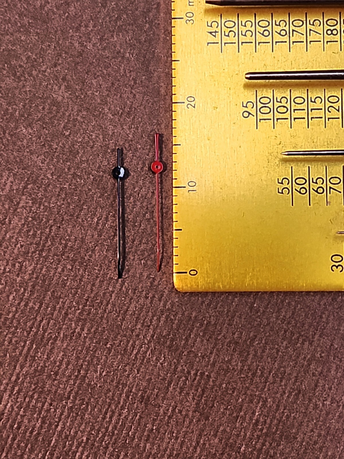 2 Genuine Factory NOS Accutron 218-219 Painted 1.35mm High Post Second Hands