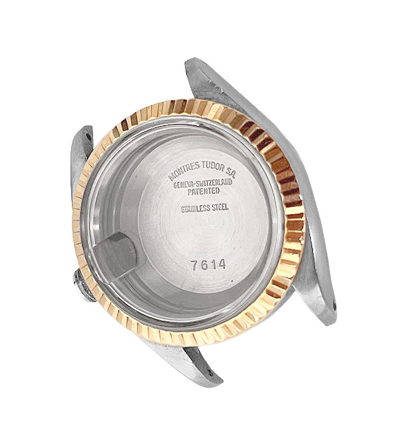 Tudor Rolex 92413 Oyster Perpetual Date Case 14K Yellow Gold Bezel SS 7614
