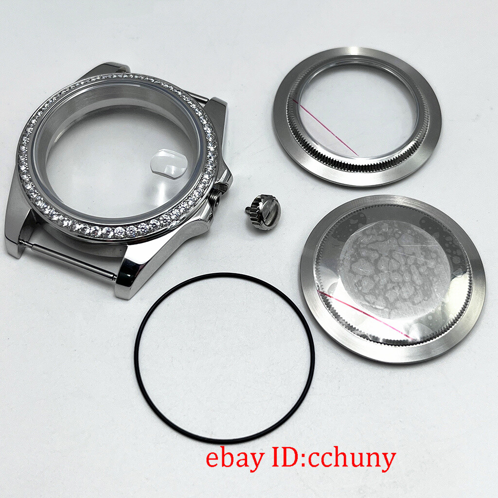 36mm silver/black/gold watch case sapphire fit NH35 NH36 ETA2824 PT5000
