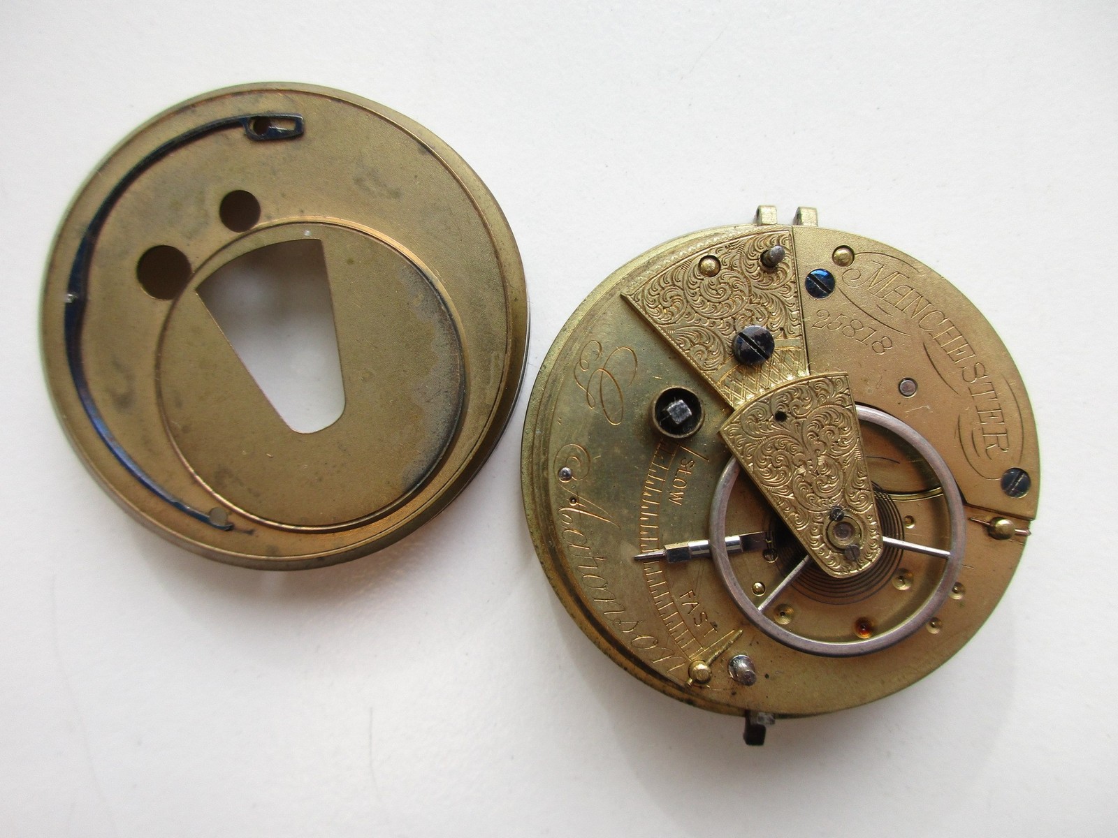 Verge Fusee pocket watch movement Aaronson Manchester – balance moves