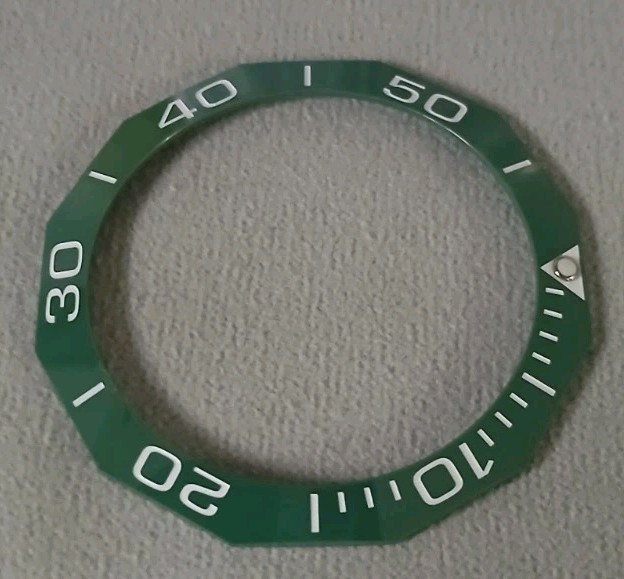 Green Ceramic Bezel Insert 40.8mm 12 Sided For Tag Heuer, Seiko Mod