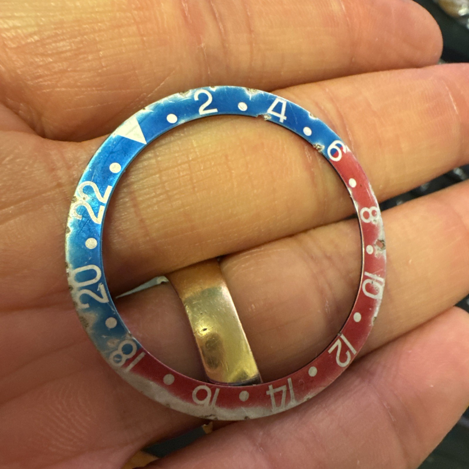 Genuine Rolex GMT Master 1675 Bezel Insert Faded and used patina