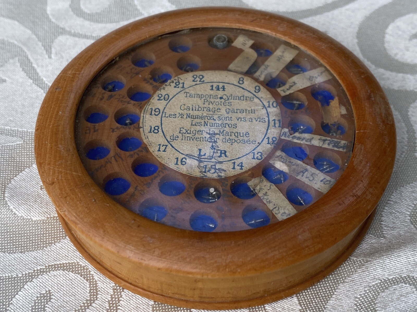 Antique Swiss Pocket/wrist Watch Calibre Tampon Pivot Cylinder Parts Box Round