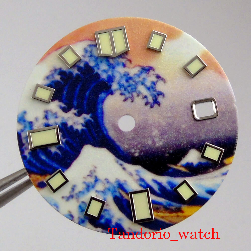 New 28.5mm luminous watch dial with date window fit miyota 8215 DG 2813 movement