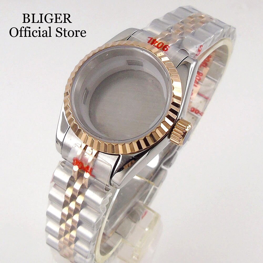New 26mm Watch Case Fit NH05A NH06A Sapphire Crystal Rose Gold For Ladies watch