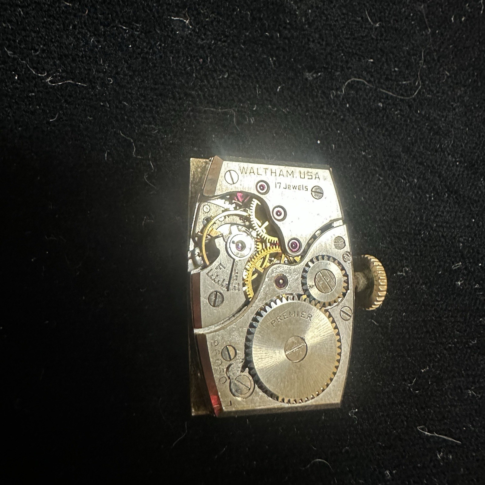 Waltham Premier 17j Watch Movement & Dial Parts Or Repair