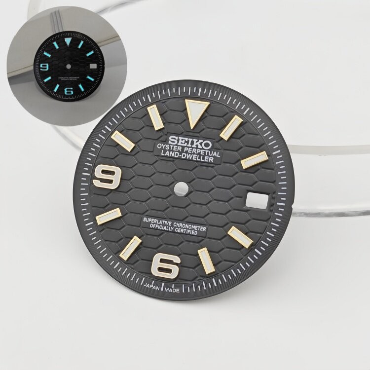 31mm/28.5mm Watch Dial Ice Blue Lume for NH35 NH36 Movement Watch Accessories