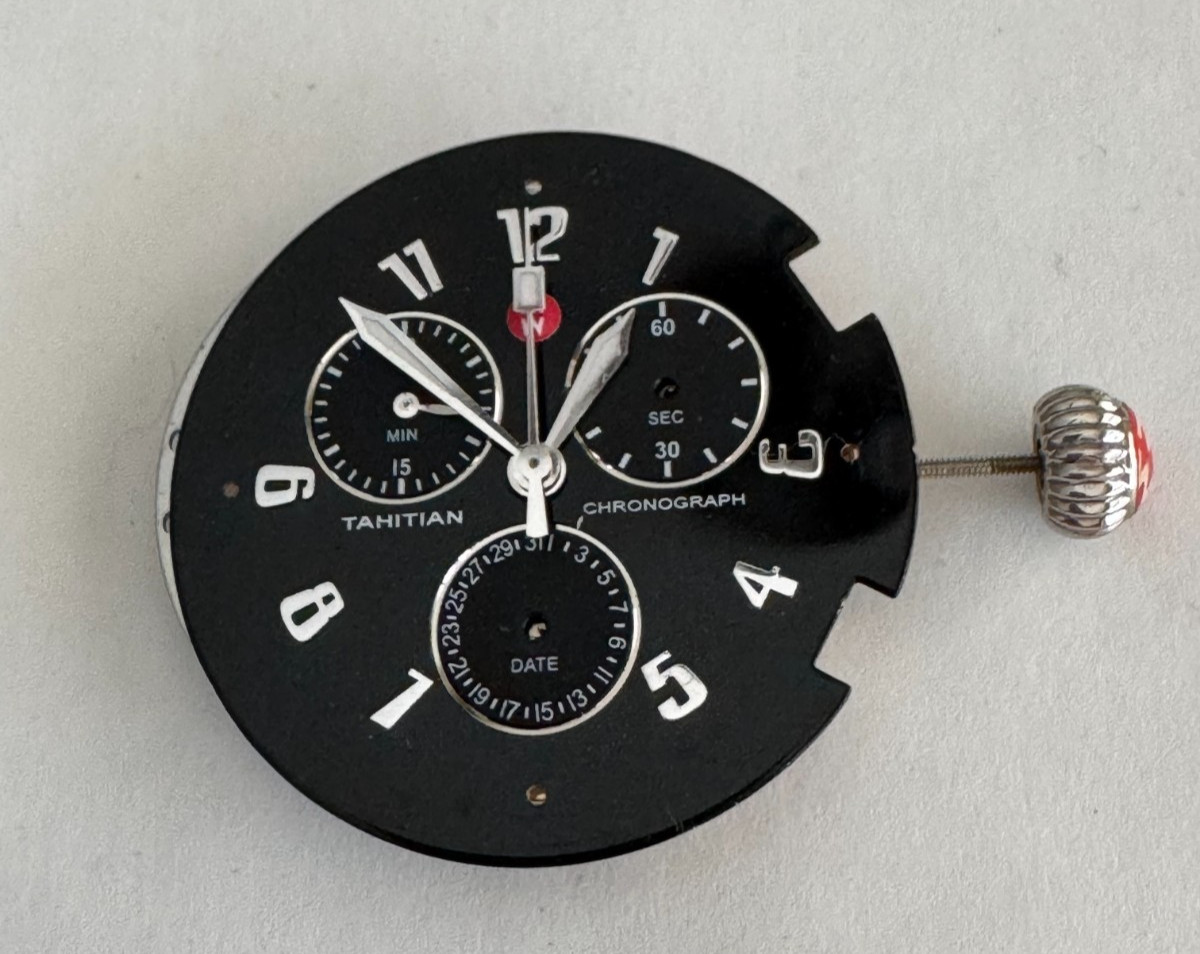 MICHELE CHRONOGRAPH WRISTWATCH MOVEMENT ISA 8171 W/ STEM AND CROWN RUNS