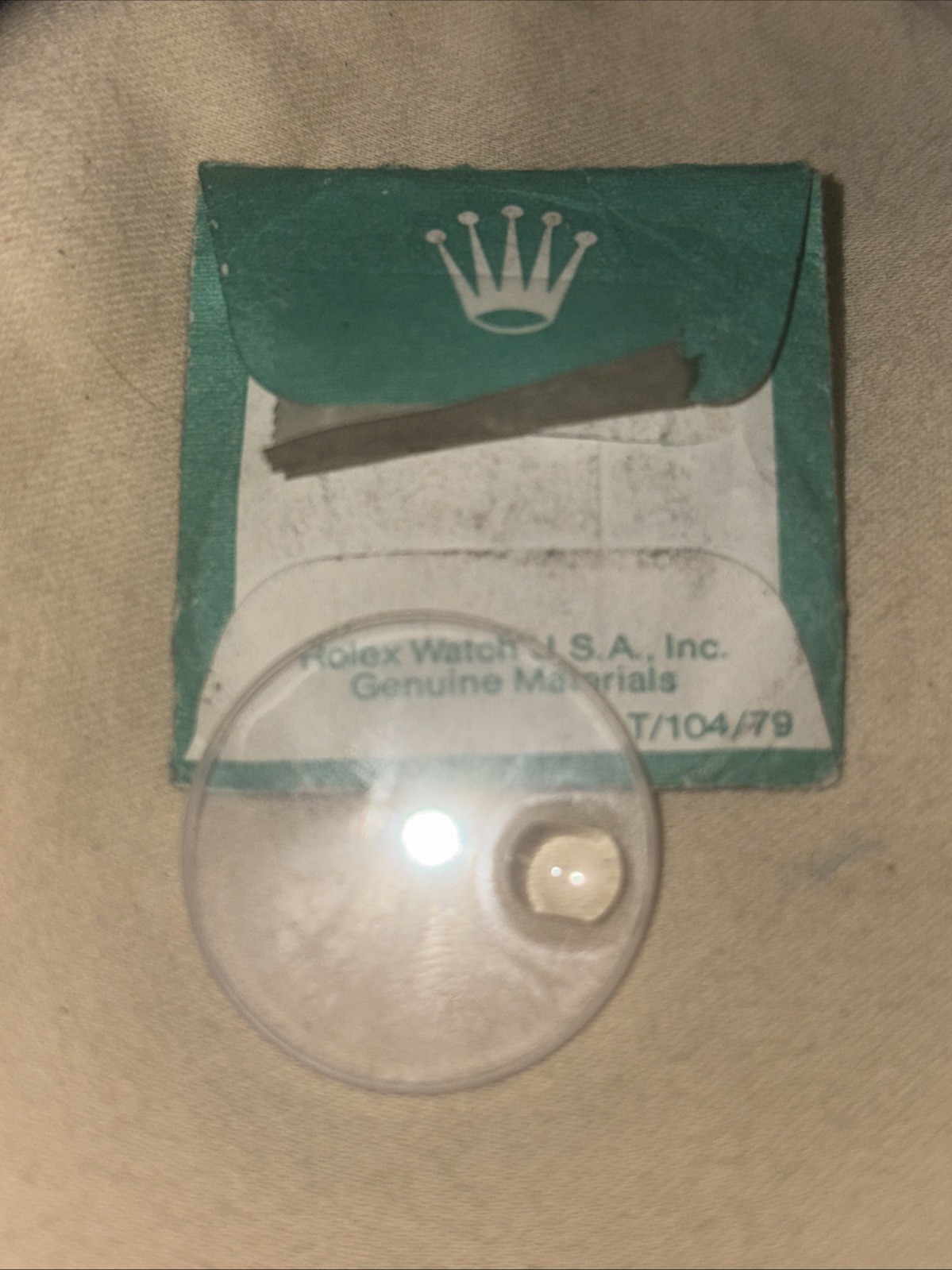 Genuine Rolex sapphire crystal part number 285C 29.3 mm