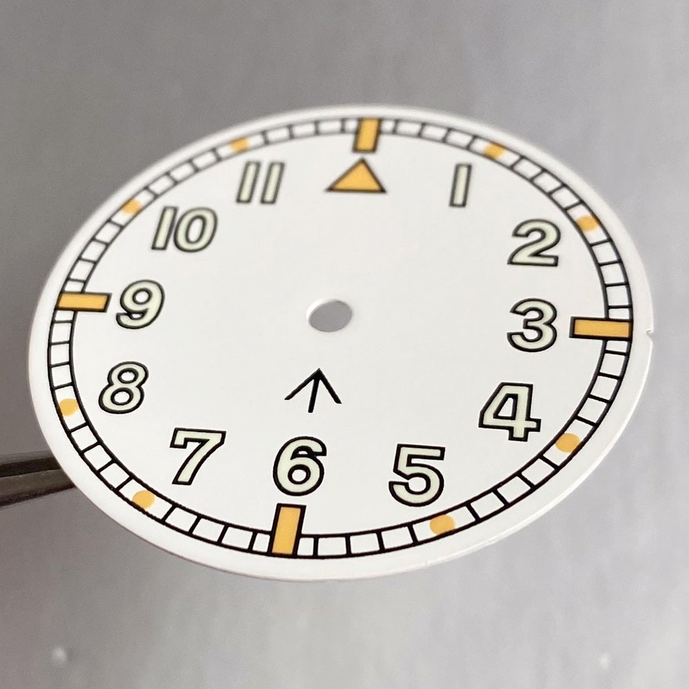 Luminous 29mm Black White Pilot Watch Dial Fit NH35 NH36 ETA2824 Miyota8215 Movt