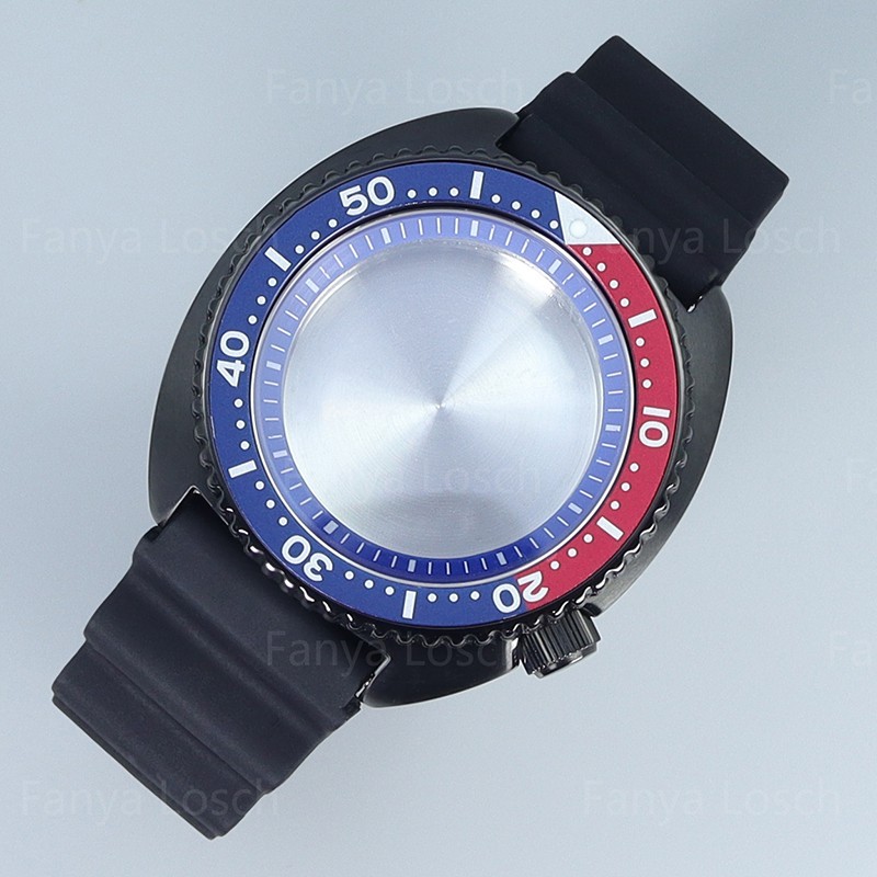 45mm PVD Balck Steel Watch Case Strap Modify Skx009 Mod For Seiko NH34 35 36 38