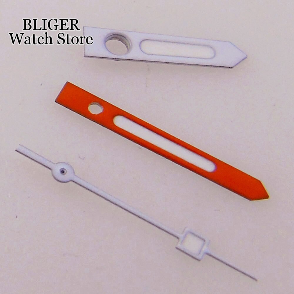 Luminous Black Orange Watch Hand Needles fit NH35A NH36A 7S26 ETA 2824 PT5000