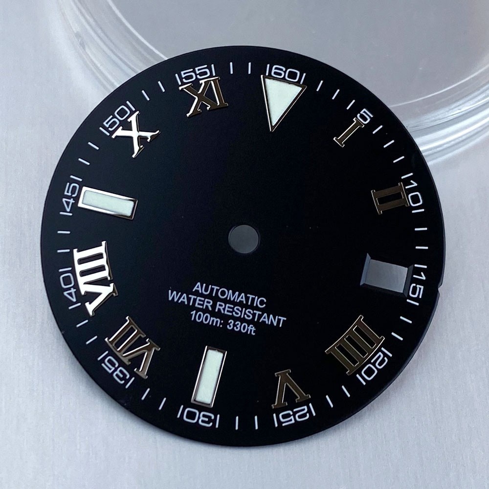 29mm Retro Watch Dial Date Roman Marks Fit NH35 Miyota8215 DG2813 ETA2824 PT5000