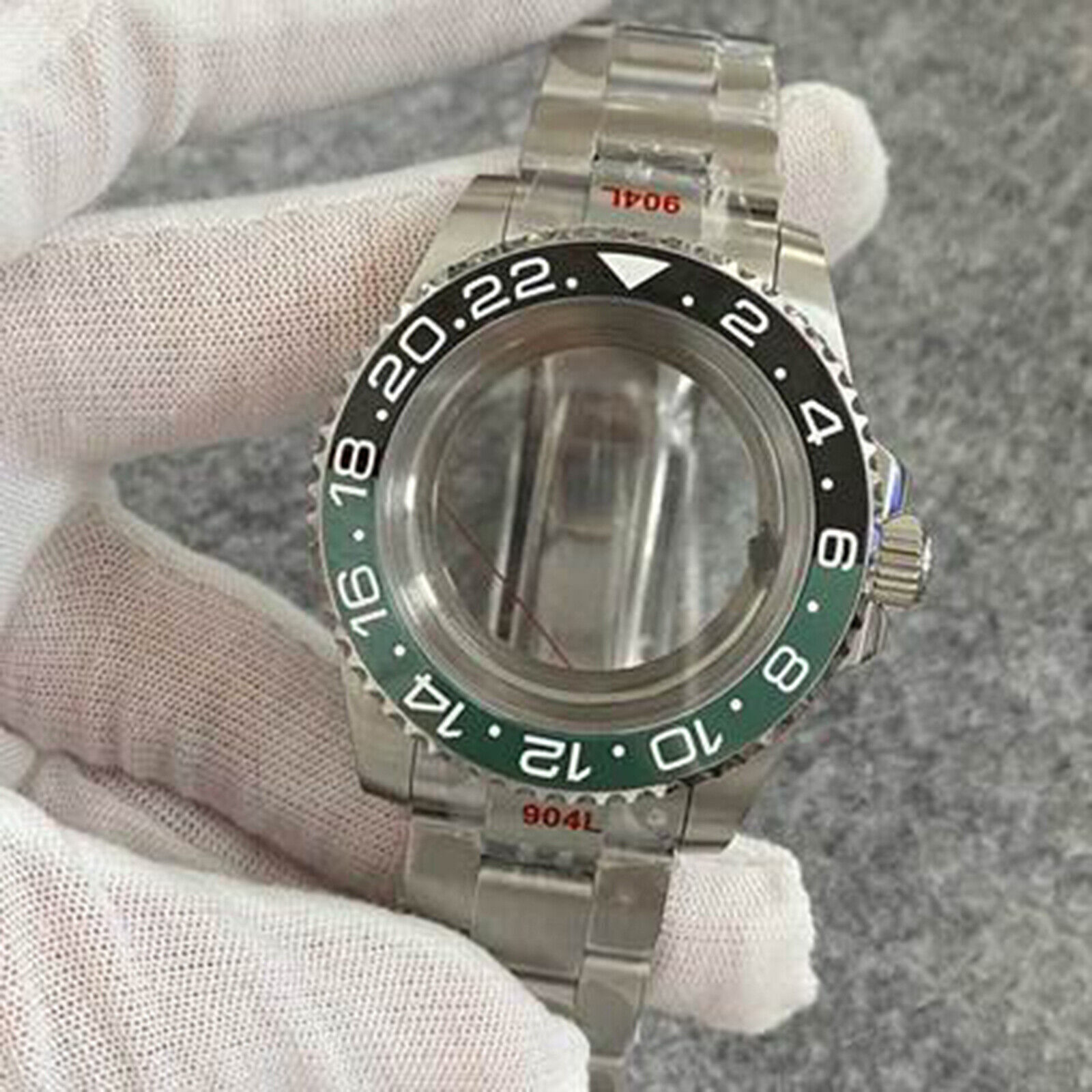 40MM Transparent Bottom Watch Case + Sand Strap Sapphire for NH35/NH36 Movement