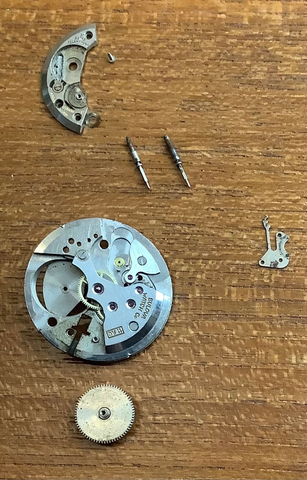 Vintage Bulova 11AC Mechanical Watch Movement Disassembled Dial & Hands