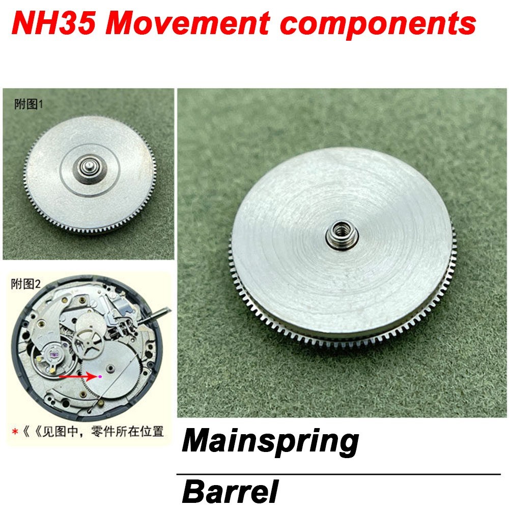 NH35/36 movement parts-Balance Cock-Center Wheel -Balance Wheel-Mainspring