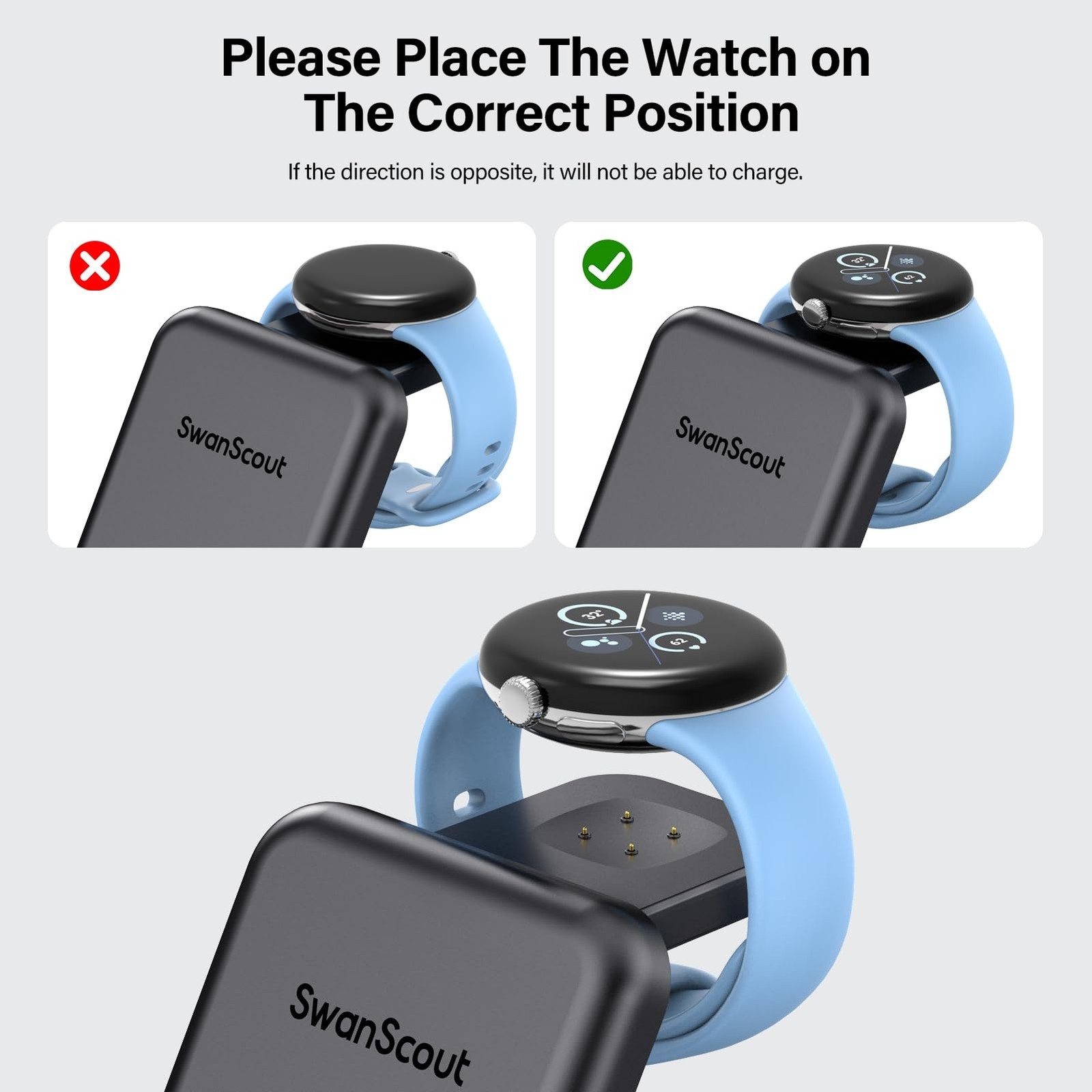 3 in 1 Charging Station for Google Pixel Watch 3/2, 25W Super Fast Wired USB …