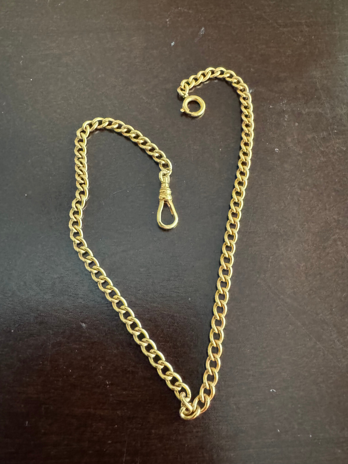 VINTAGE 13 INCH POCKET WATCH CHAIN 1/20TH 12K YELLOW GOLD FILLED , NICE