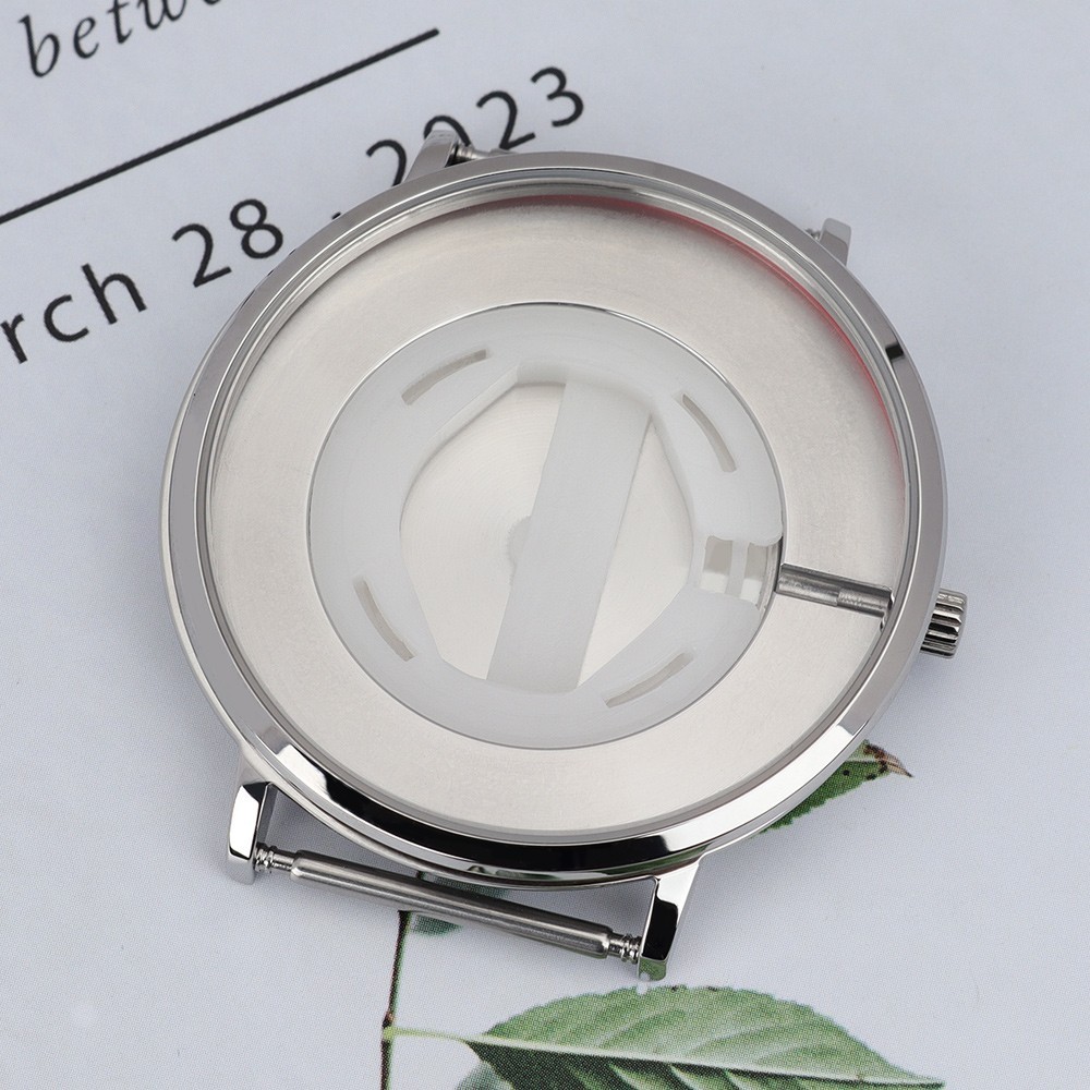 Steel Polished Ultra-Thin Watch Case 40mm Silver 10ATM For Miyota GL20 Movement