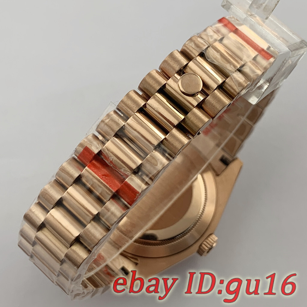 36mm/40mm NH35 NH36 Miyota8215 ETA2836/2824 rose gold Watch Case President Strap