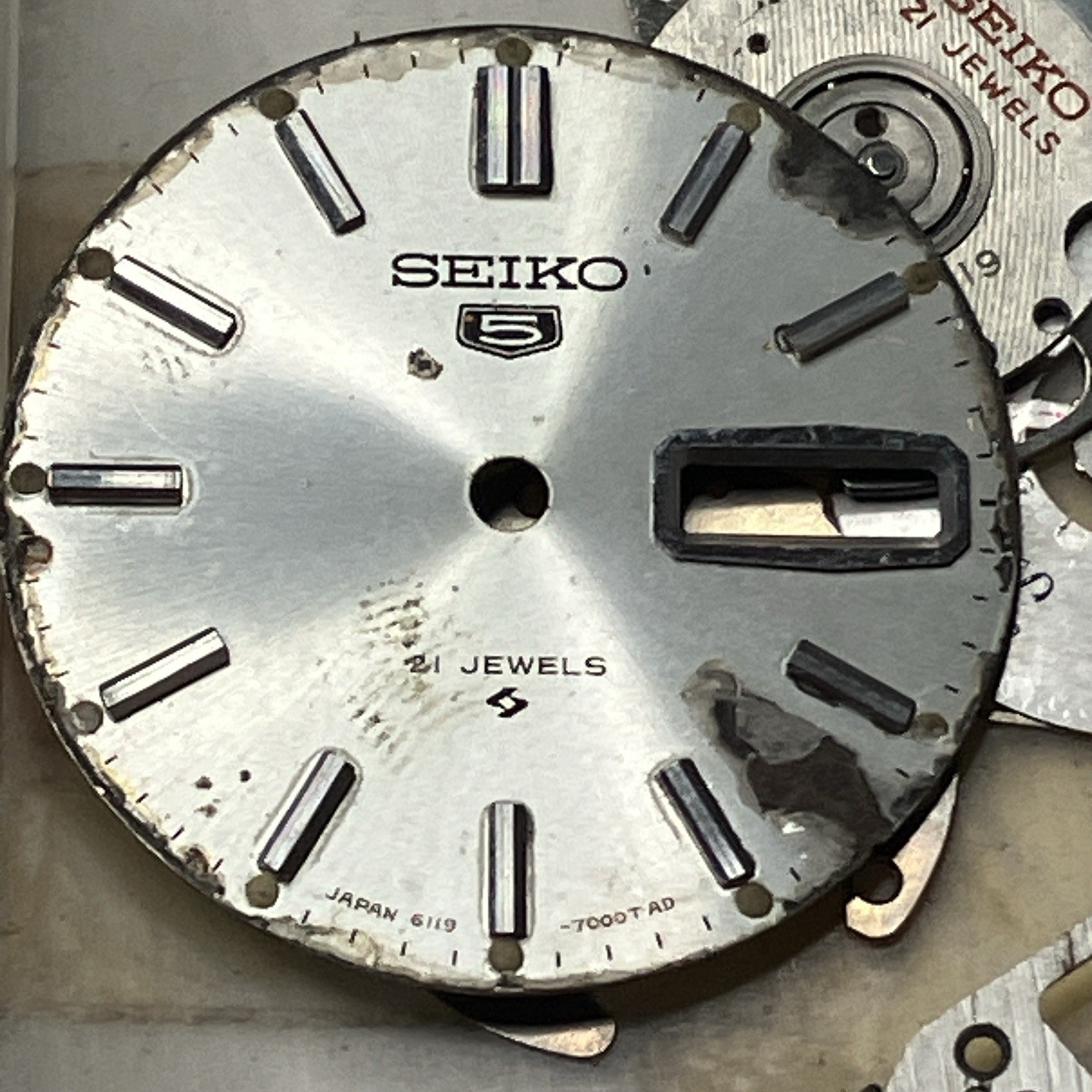 Seiko 6119A 21J Automatic Movement Dial Day Disc Spare Parts Repair Lot