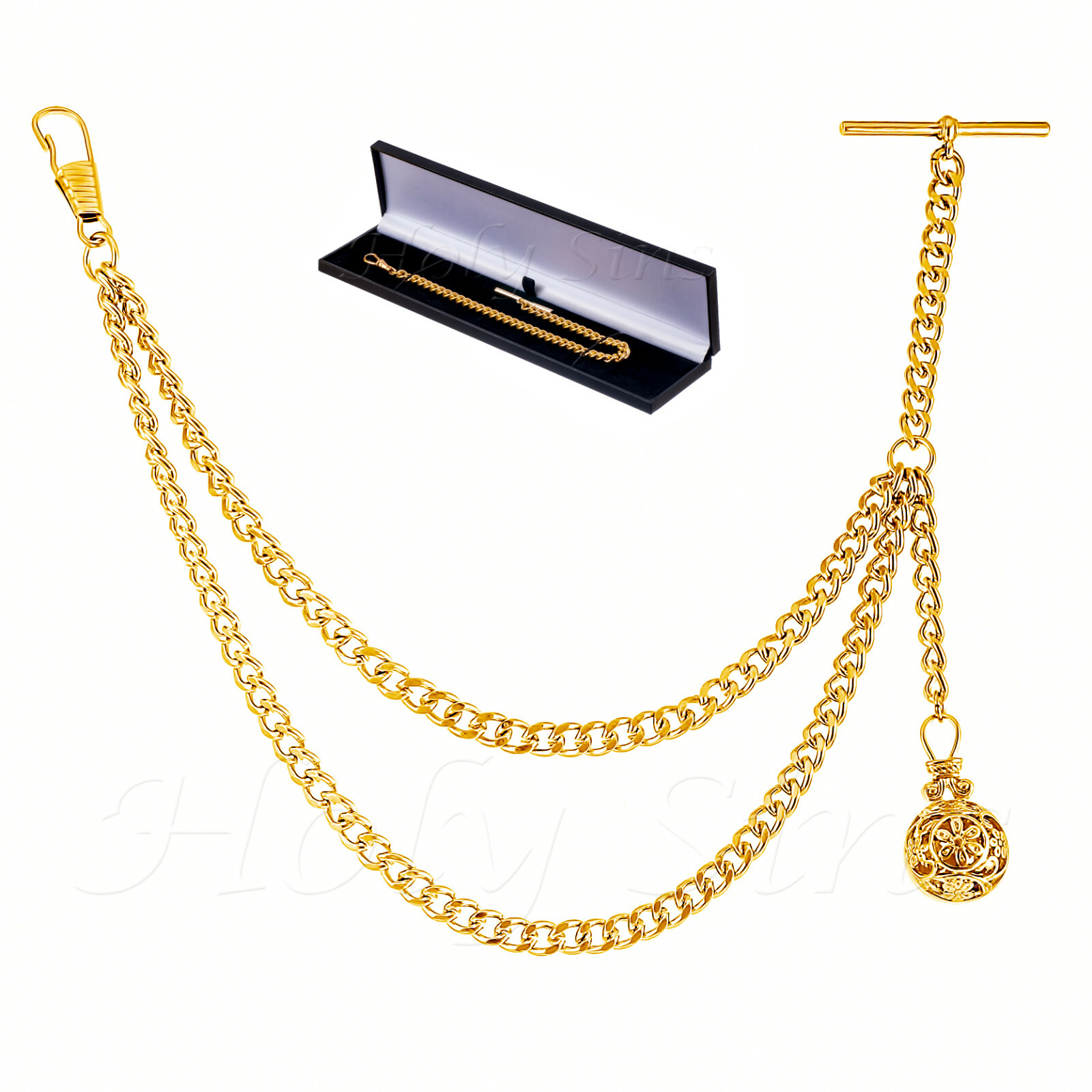 Peaky Blinders Gold Colour Single Albert Pocket Watch Chain With Pendant 190