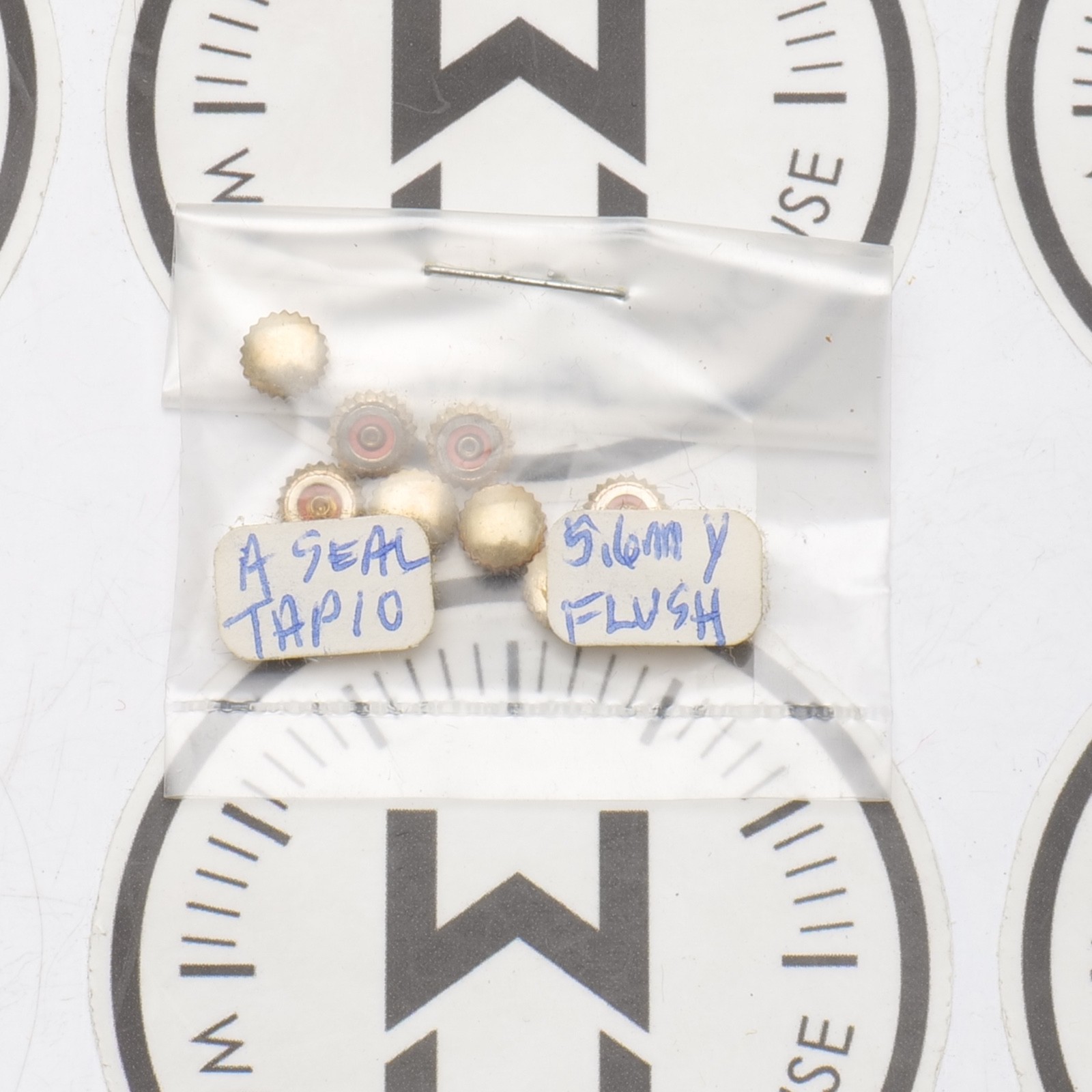NOS Watch Crown Lot 11 Yellow Gold Tone 5.6mm Tap 10 Flush Post O Ring (G3D15)