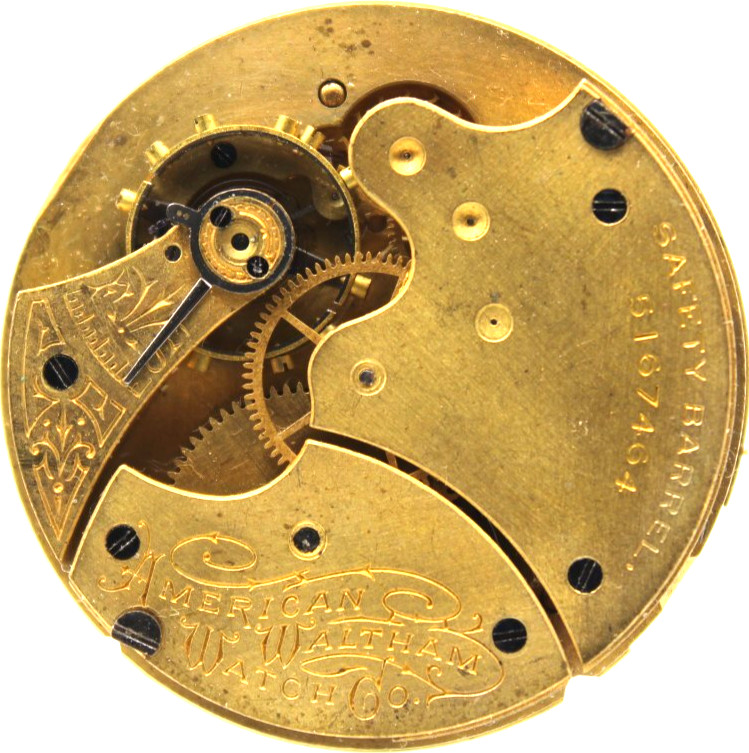 1891-1892 WALTHAM POCKET WATCH MOVEMENT 5167464 GRADE: J 6s 7j (SL3)