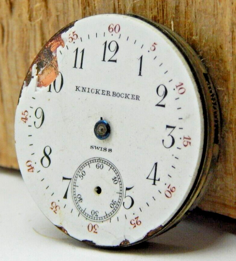 Vintage Gutmann 7 jewel 2 adj 0s Knickerbocker open face pocket watch movement