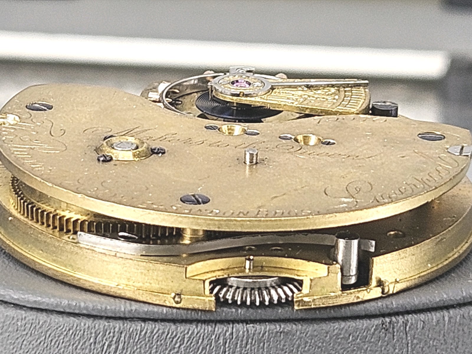 Antique Thomas Russell & Son English Lever Pocket Watch Movement Liverpool