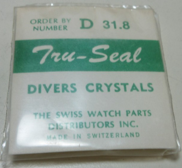TRU SEAL ROUND DIVERS WATCH CRYSTAL D 31.8 WATCHMAKER REPLACEMENT PART #366