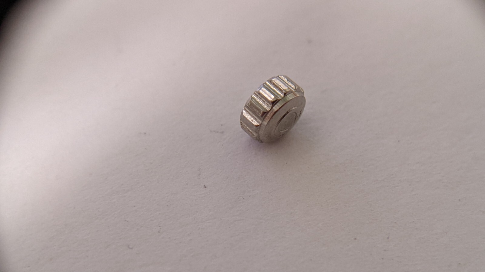 Unbranded Ω OM crown White S/S 5.0mm x 2.0mm tube tap10 (0.90mm stem thread)