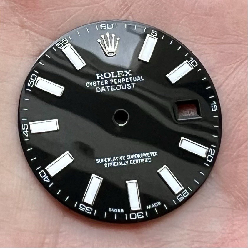 Rolex FACTORY Original Black Index Dial for 41mm Steel Datejust II 116300 116334