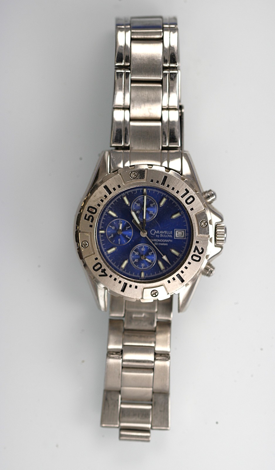 Caravelle by Bulova Watch Men Stainless Steel 50m Chrono Date NON-WORKING Part