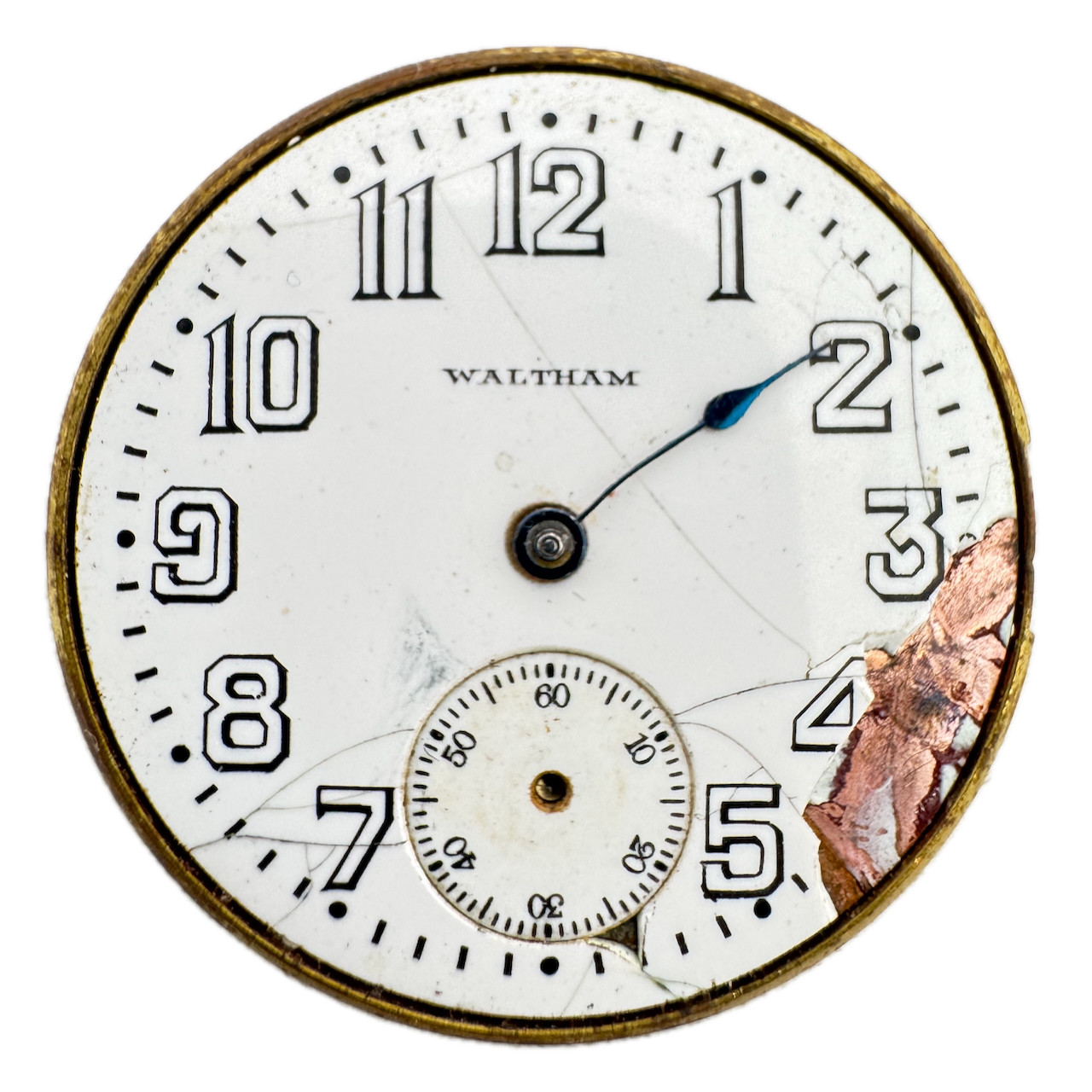 Antique 0s 1915 Waltham 7 Jewel Mechanical Hunter Pocket Watch Movement 160 USA