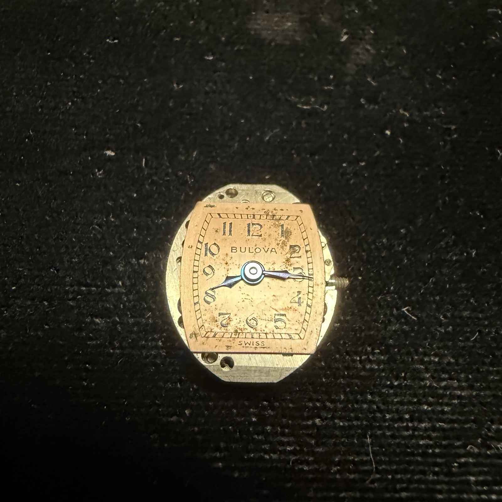 BULOVA 5AB 17J Watch Movement & Dial For Parts Or Repair Not Working