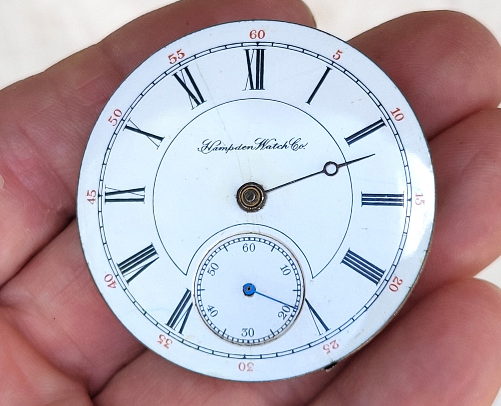 Hampden Dueber Pocket Watch Movement & Dial Face c1894 Antique AS IS