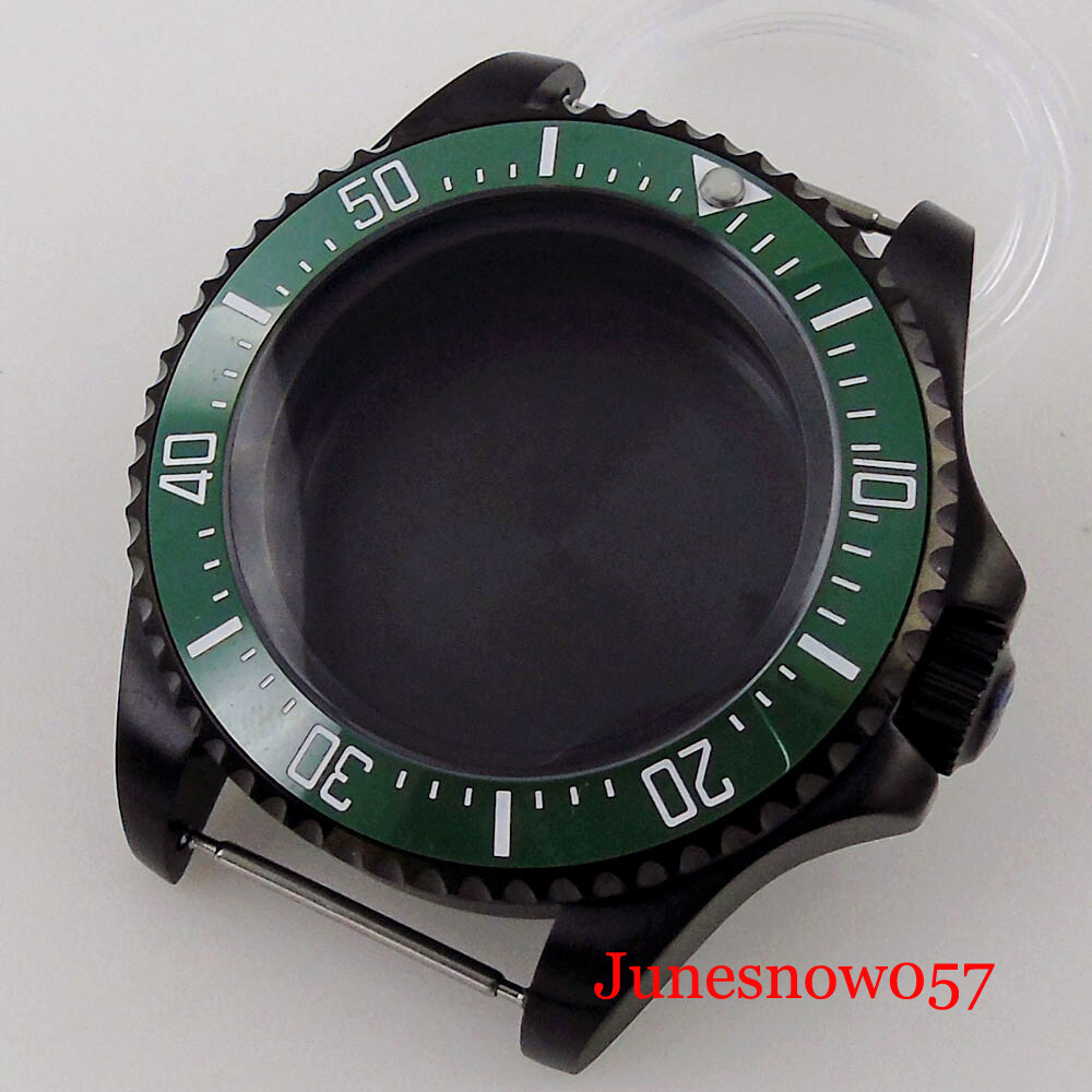Black PVD Case Fit NH35 NH36 ETA2824 2836 MIYOTA 43MM Automatic Stainless Steel