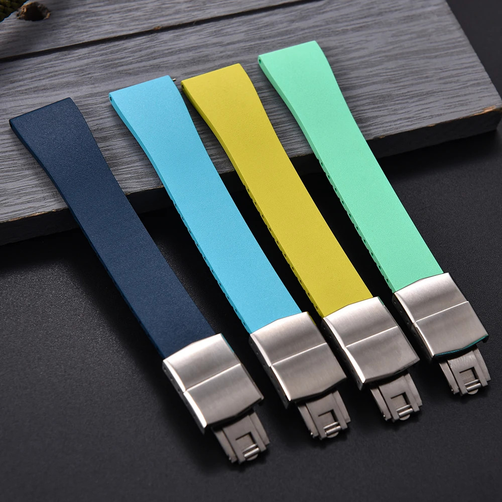 New CTS FKM Rubber Watch Strap 16mm 18mm 19mm 20mm 21mm 22mm FKM CTS Watchband Q