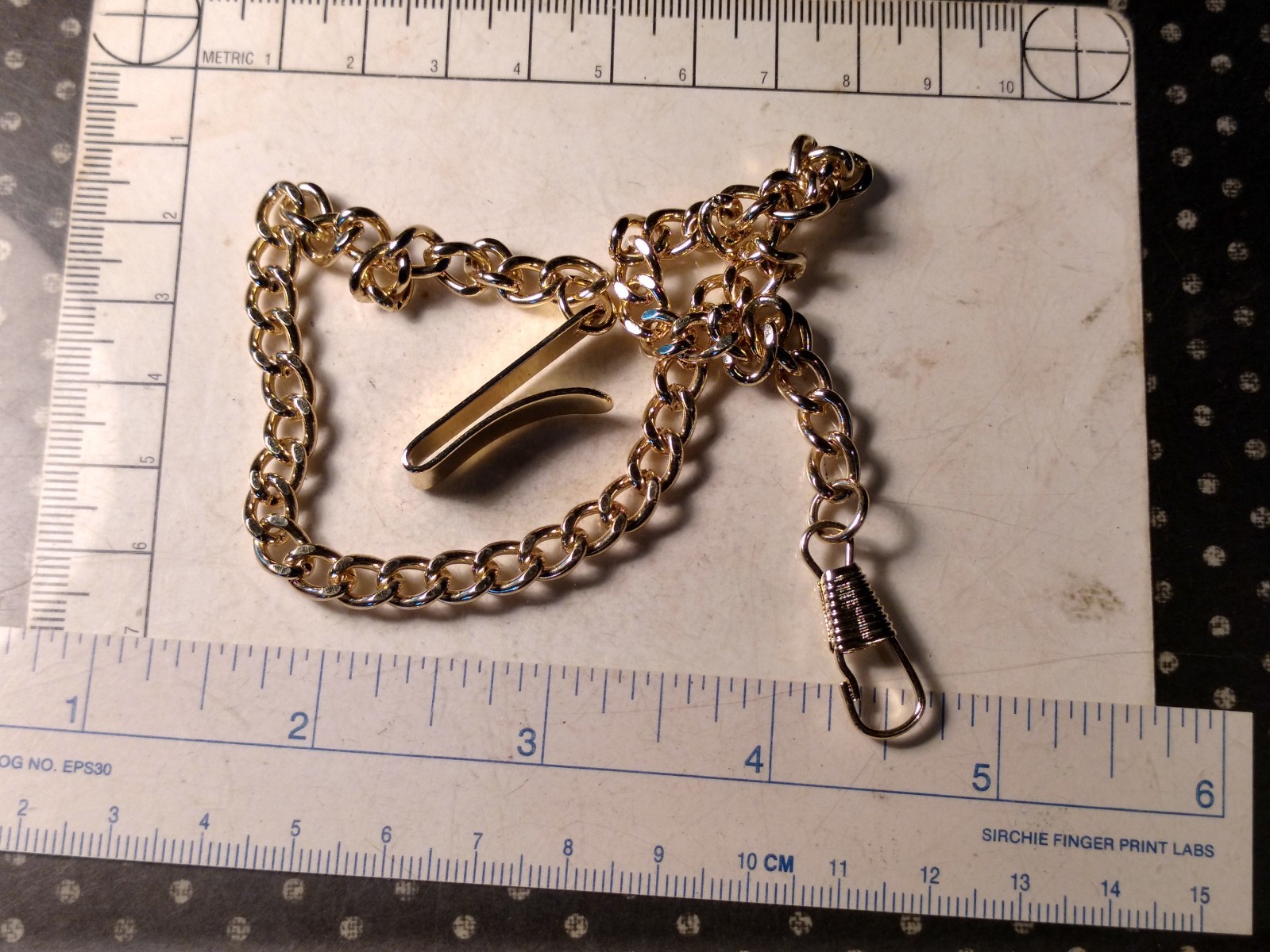 Antique Pocket Watch / Wristwatch Parts: Pocket Watch Belt Chain With Hook