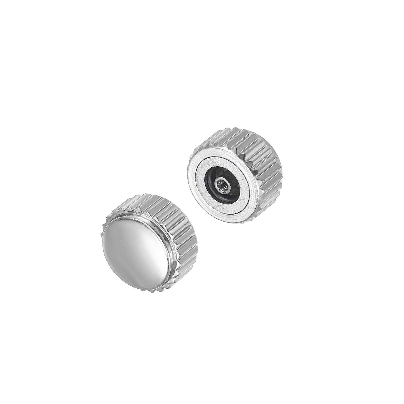 2pcs 6mm Watch Parts, Flat Head Short Stem Watch 2.5mm ID Silver Tone