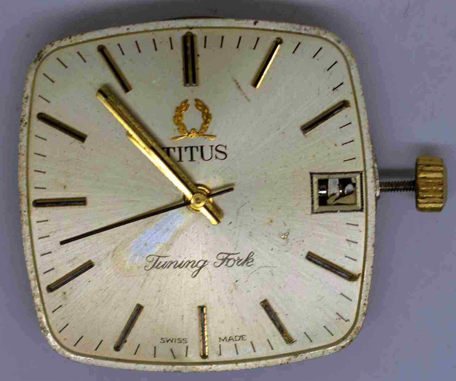 VTG TITUS TUNING FORK Movement & Dial. Cal: ETA-9162. For Parts